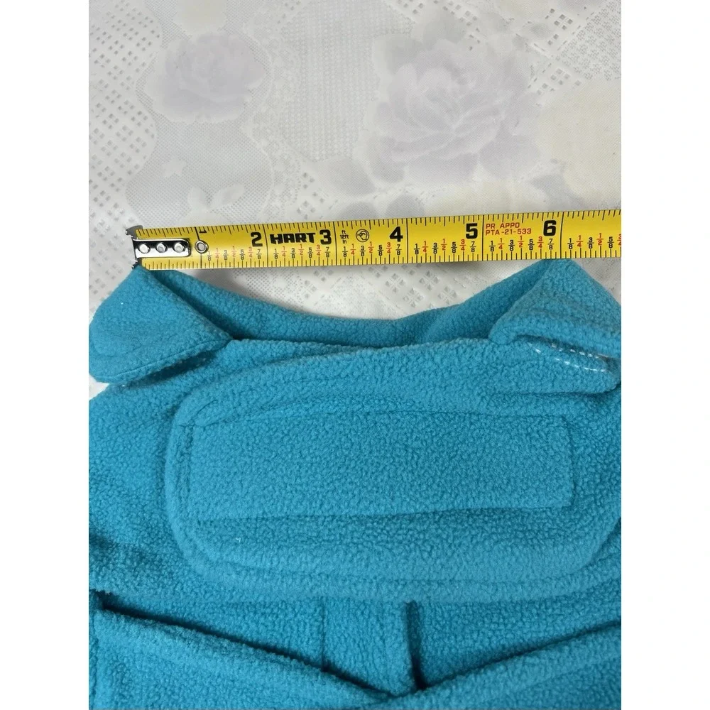 VIVAGLORY Dog Fleece Coat Warm Jacket Size Medium- Easy On/Off Comfort Blue